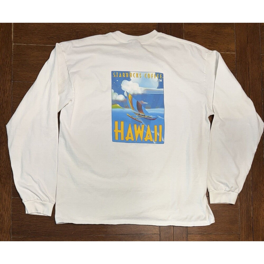 Vintage Starbucks Coffee Hawaii Long Sleeve Shirt Men’s Size XL